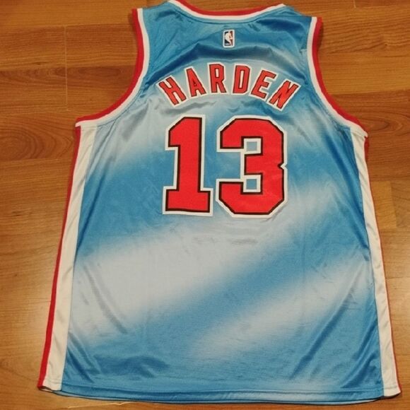 Nike Blue and Red Retro Basketball Jersey - Picture 4 of 5